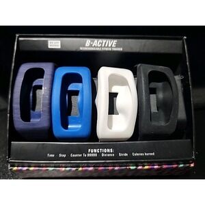 B-Fit Watch Colored Bands Fitness Tracker 4 Interchangeable in Box